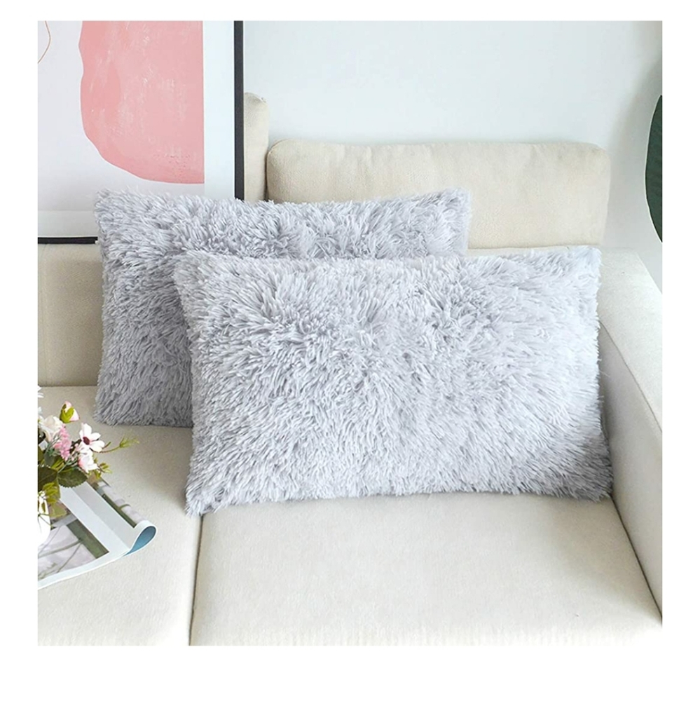 🆕2 set of Luxury Soft Faux Fur Fleece Pillowcases